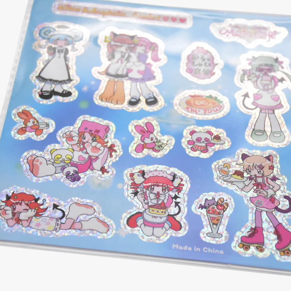 Oliwa x Angel & Devil Maid Cafe: Holographic Glitter Sticker Sheet
