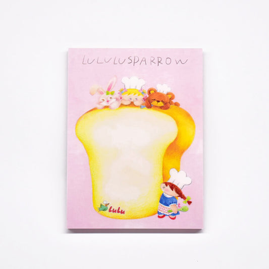 lululusparrow Pink Bread Bear Memo Pad