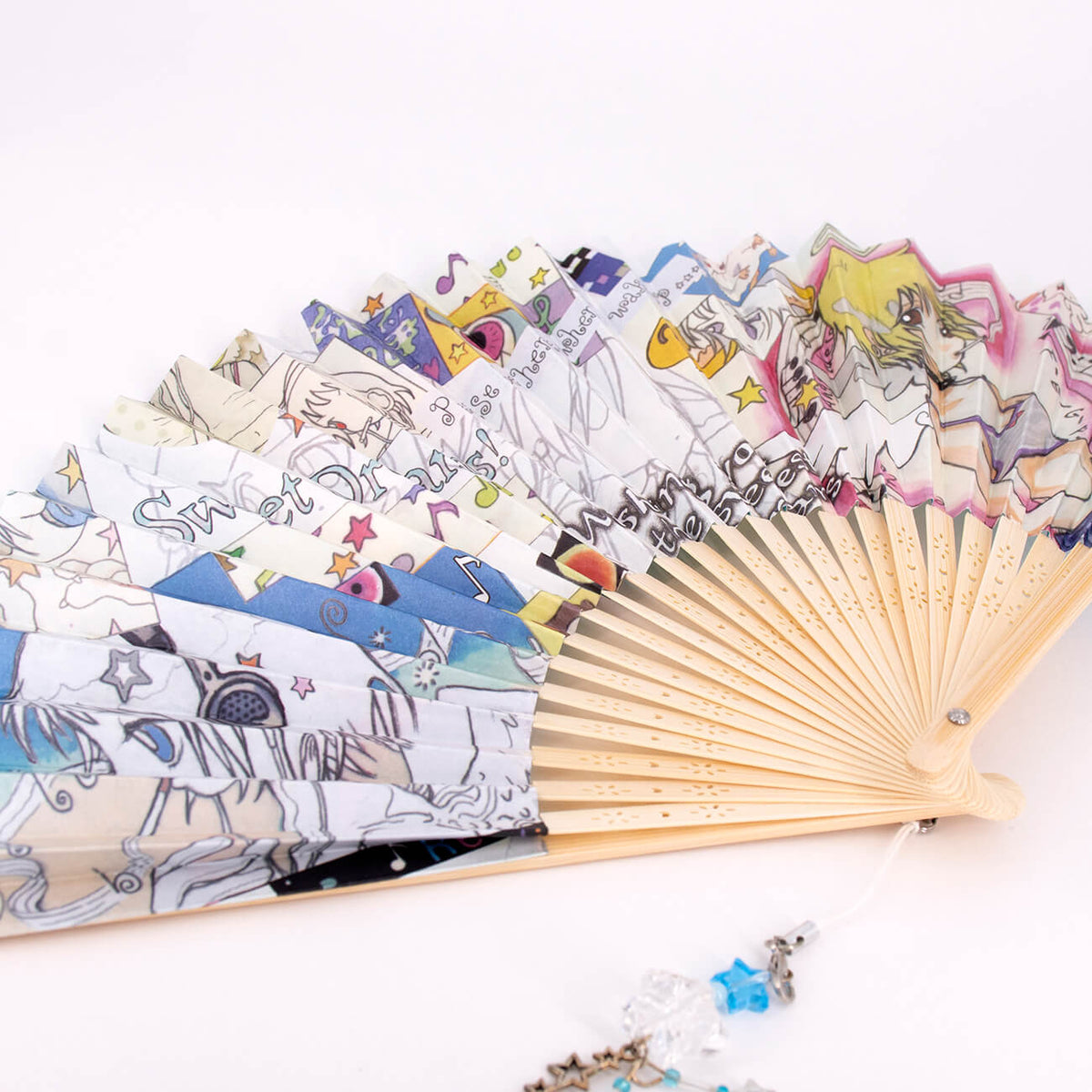 Oliwa x minky qian “Angel Melody” Artist Collabration Paper Fan with Double-Sided Printing