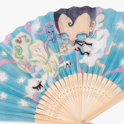 Oliwa x minky qian “Angel Melody” Artist Collabration Paper Fan with Double-Sided Printing