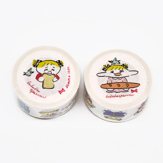 lululusparrow Bread Series Illustrated Washi Tape