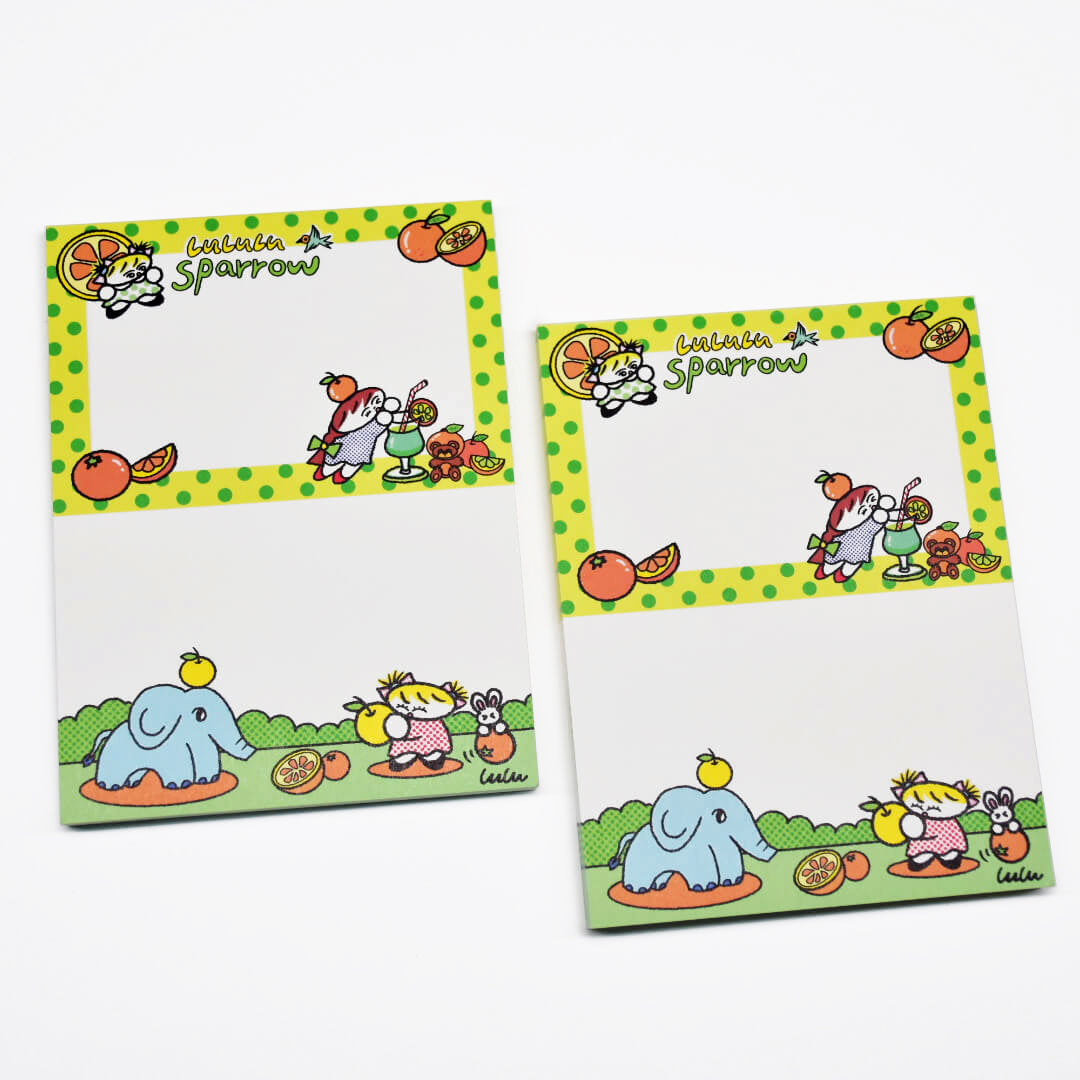 lululusparrow  Orange Time Memo Pad