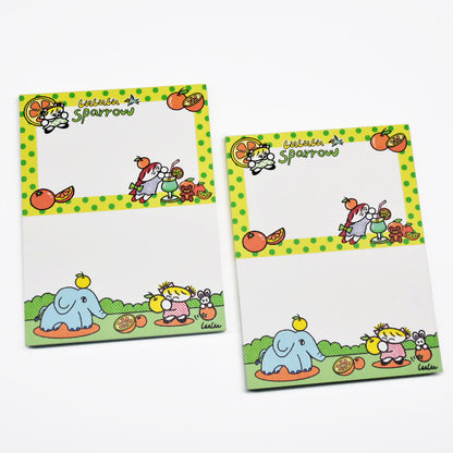 lululusparrow  Orange Time Memo Pad