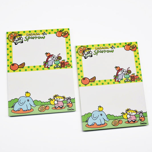 lululusparrow  Orange Time Memo Pad