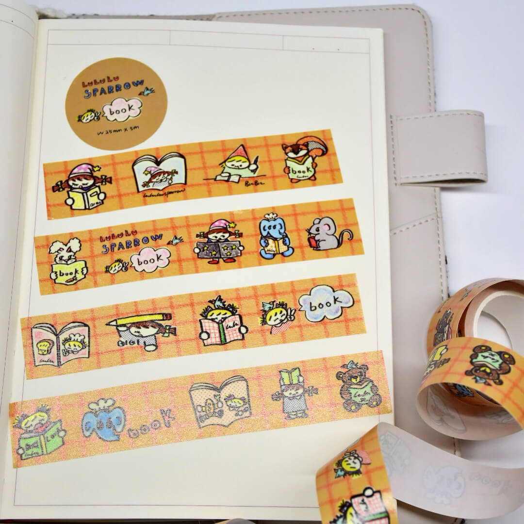 lululusparrow Book Series Retro Reading Washi Tape