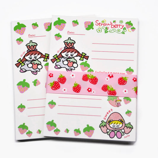 lululusparrow A Strawberry Day Memo Pad