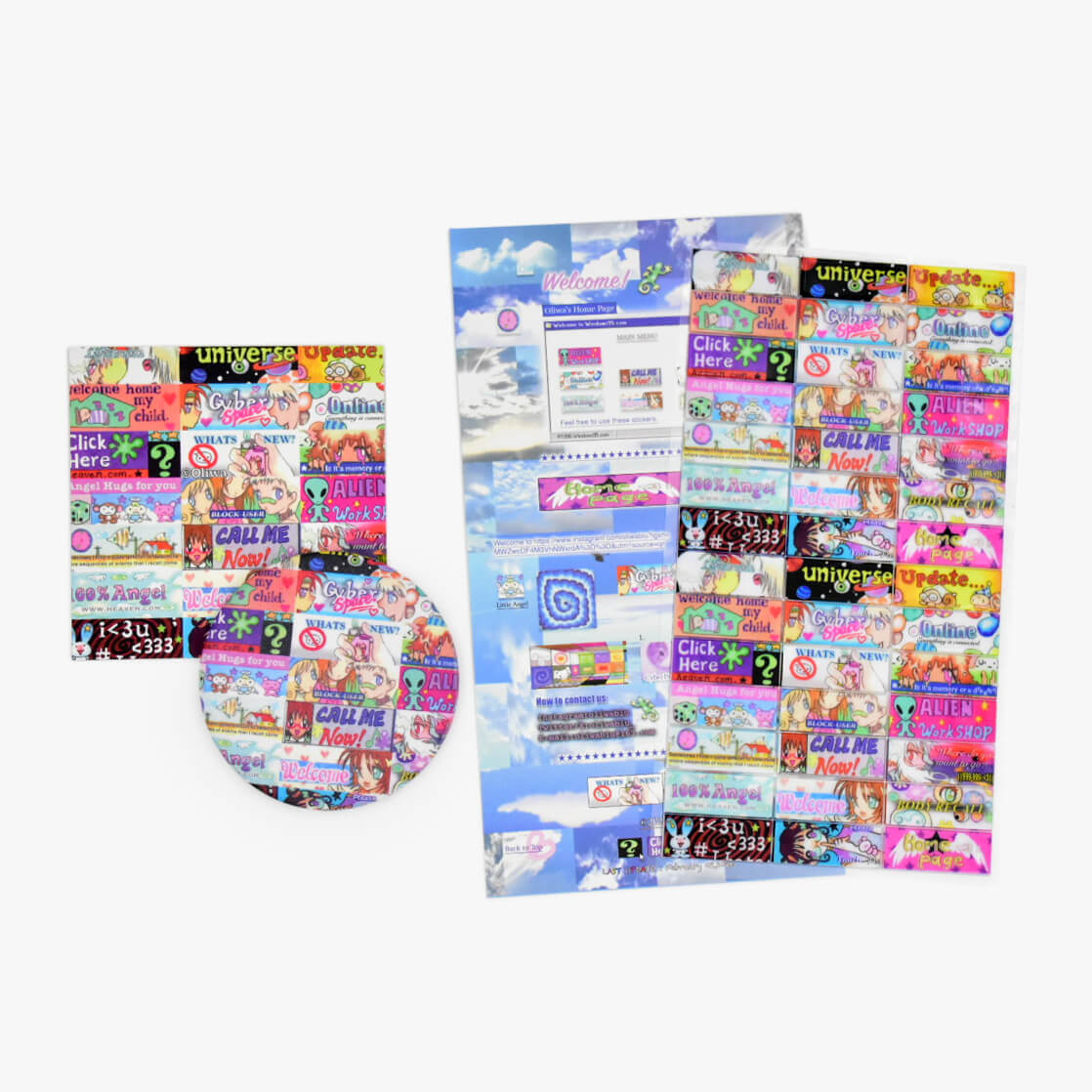 Oliwa Home Page Seamless Sticker Sheet and Badge