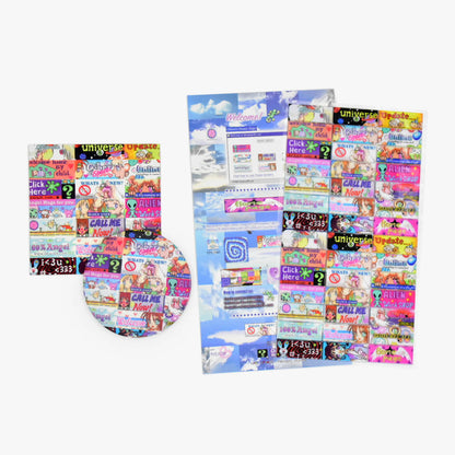 Oliwa Home Page Seamless Sticker Sheet and Badge