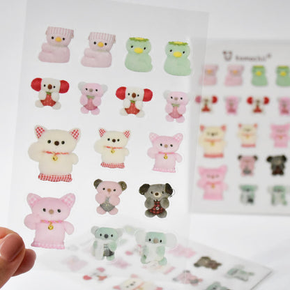 tomochii Plush Lucky Cat & Kappa PVC Sticker