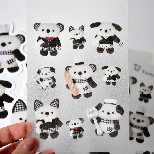 tomochii Cafe Collection Transparent Glitter Sticker