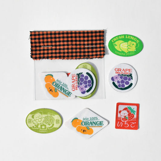 tomochii FRUITS Collection Woven Label Fabric Sticker