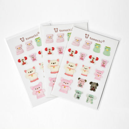 tomochii Plush Lucky Cat & Kappa PVC Sticker