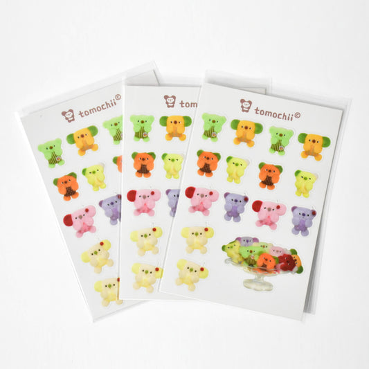 tomochii FRUITS Collection Plush Bear Koala PVC Sticker