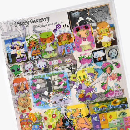 Oliwa Grid Seamless Sticker – Fuzzy Memory