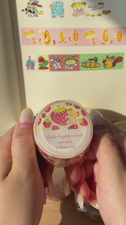 lululusparrow Childhood Strawberry Scent Washi Tape
